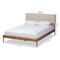 Baxton Studio Aveneil Beige Upholstered Walnut Finished King Size Platform Bed 149-8776 - alternate 5